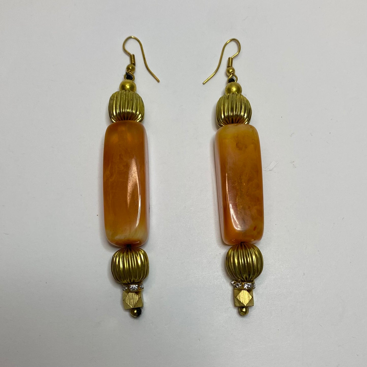 Amber Lantern Beaded Earring