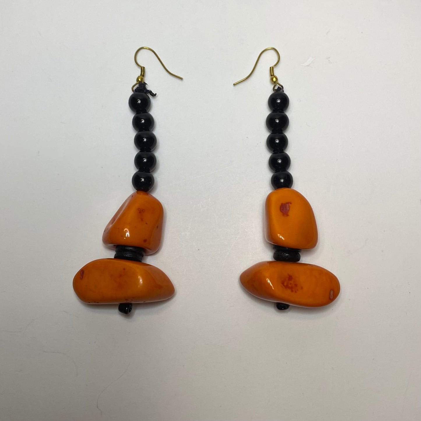 Geo Rock Candy Earring In Deep Orange