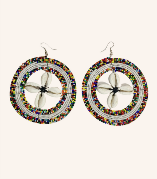 Cowry Pinwheel Earring