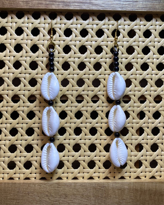 Tiered Cowry Drop Earring