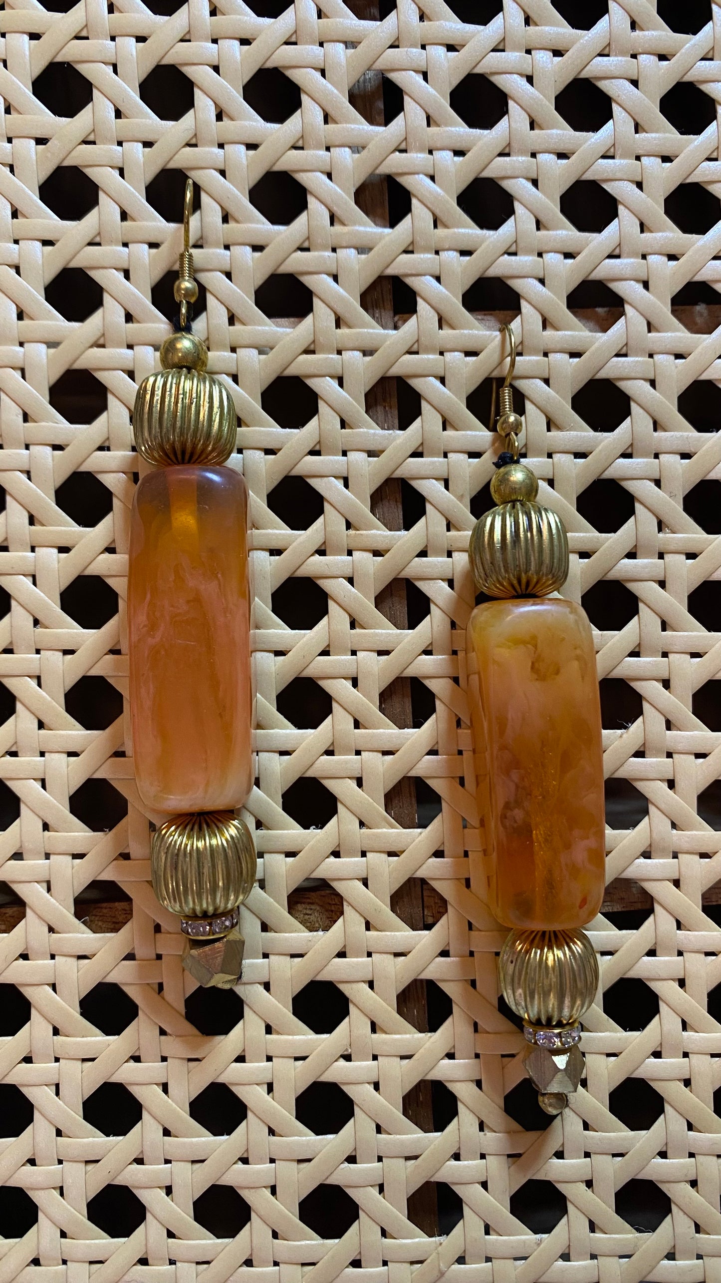 Amber Lantern Beaded Earring
