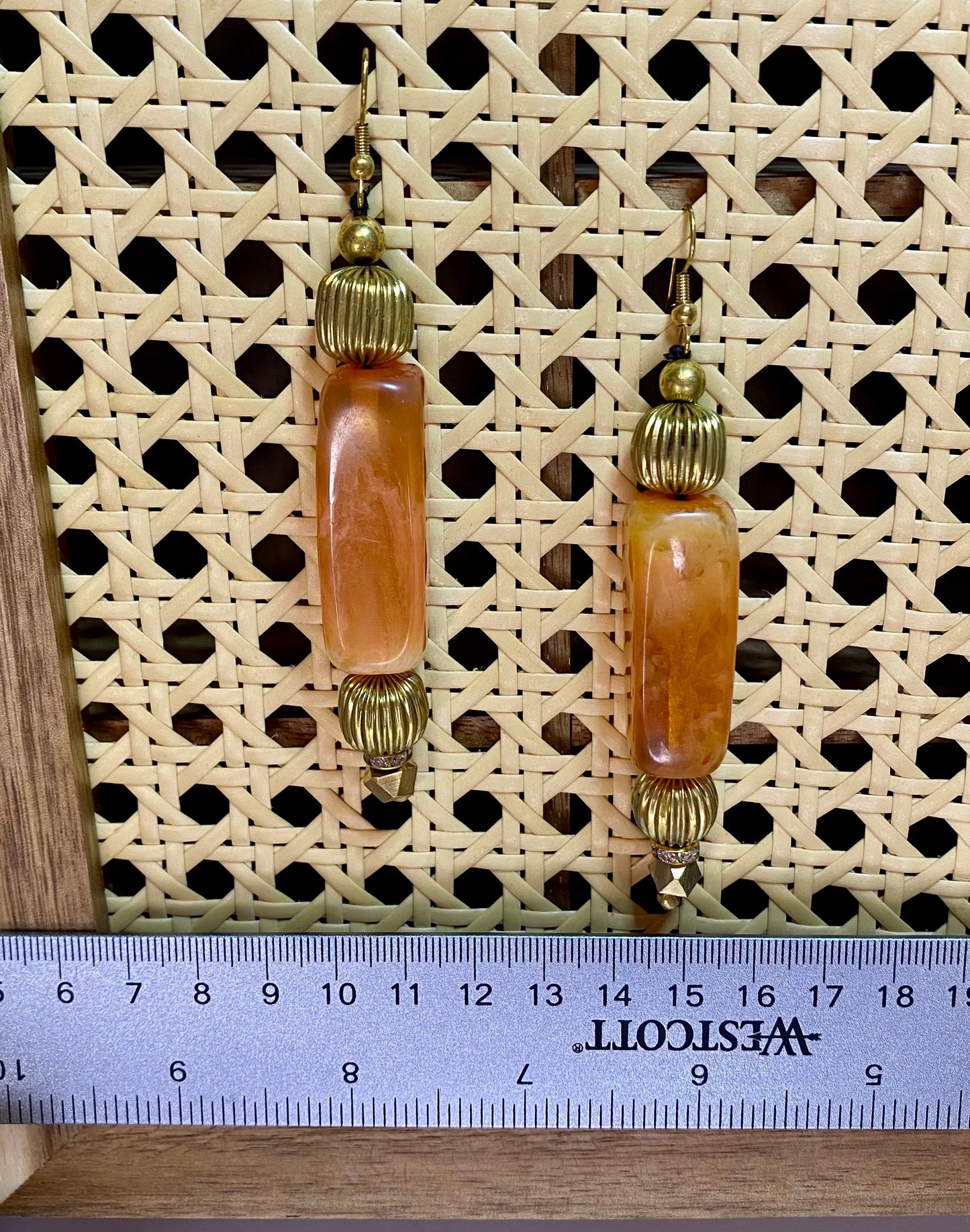 Amber Lantern Beaded Earring